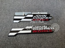 2024 Gloss Black White Red Front Grille & Rear Badges for Mini Cooper Works JCW picture