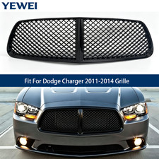 For 2011 2012 2013 2014 Dodge Charger Blk Luxury Badgeless Black Grill Grille picture