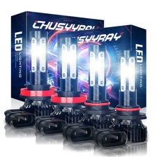 9005 H11 LED HEADLIGHT KIT Combo Bulbs 10000K High&Low Beam Super Bright White picture