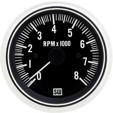 Stewart Warner 82170 Deluxe Black Tachometer, Electric, 3-3/8 Inch, 0-8000 RPM picture