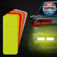 10Pcs Car Bumper Reflective Safety Strip Stickers Warning Safety Tape picture