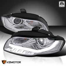Fits 2006 2007 2008 Audi A4 S4 B7 LED Tube Projector Headlights Lamps Left+Right picture