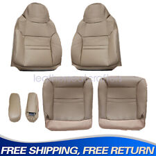 For 2000 2001 Ford Excursion Limited Front Bottom & TOP Leather Seat Cover TAN picture