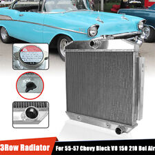 3 Row Aluminum Core Light Radiator For 1955-1957 Chevy Block V8 150 210 Bel Air picture