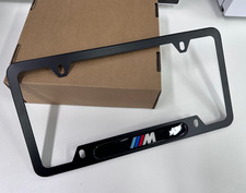 Fits Most Models BMW M Black License Plate Frame - Chrome M Black 6*12in NEW- picture