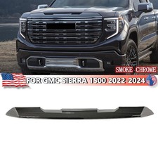 Front Top Grille Molding Trim Fit 2022-2024 GMC Sierra 1500 Upper Smoke Chrome picture