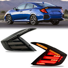 Smoked Lens LED Tail Lights Rear Lamps+DRL For 2016-2021 Honda Civic 10th Gen picture