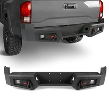 Fits 2005-2015 Toyota Tacoma Black Rear Bumper w/2 LED Lights D-Rings picture