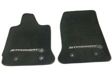 2017 Corvette Stingray C7 Carpet Floor Mats Set Black w/ Gray Stitching 23476284 picture