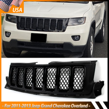 For 2011-2013 Jeep Grand Cherokee Overland Gloss Black Front Grille Assembly New picture