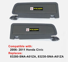 Sun Visor Dark Gray Pair For 2006-2011 Honda Civic Visors Left & Right Visor Set picture