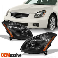 Fits 07-08 Maxima Sedan Replacement Black Projector Headlights lamps Left+Right picture