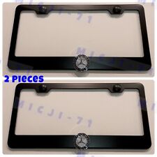 X2 3D Mercedes Benz Emblem Stainless Steel License Plate Frame Holder Tag picture