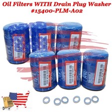 6 for Honda Genuine Oil Filters WITH Drain Plug Washer 15400-PLM-A02 NEW SEALED picture