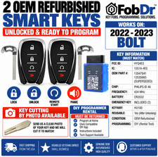 DIY PAIR OEM UNLOCKED 2022-23 CHEVY BOLT SMART KEYS HYQ4ES TOOL RENTAL picture