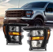 Left & Right Side Halogen Headlights Headlamps For 2021-2023 Ford F150 F-150 picture