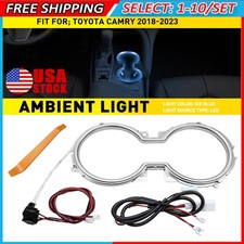 1-10x Cup Holder Ice Blue LED Ambient Light Accessories For 18-2023 Toyota Camry picture