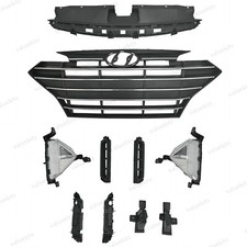 10PC For Elantra 2019-2020 Bumper Radiator Cover Chrome Grille Fog lights Kit picture