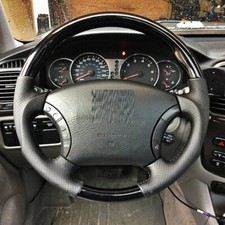 Toyota SEQUOIA 2003-2007 Black Wood PIANO genuine leather steering wheel-SPORTS picture