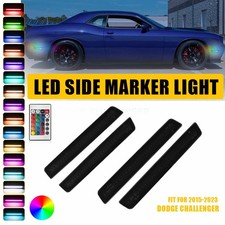 4x Dynamic RGB LED Side Marker Lights For 2015-2023 Dodge Challenger Front+Rear picture