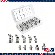 Grease Fittings Kit Metric SAE Zerk Grease Gun, 20 PCS, Straight 45 Degree, 1/4' picture