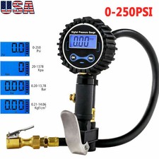 LCD Backlit 250PSI Digital Tire Air Inflator Pressure Gauge Bike Car Truck Meter picture