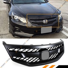 FOR 2011-12 HONDA ACCORD 4DR SEDAN MATT BLACK JDM SPORT FRONT BUMPER MESH GRILL picture