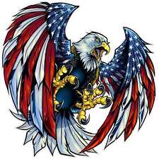 Screaming American Flag Bald Eagle Wings decal picture