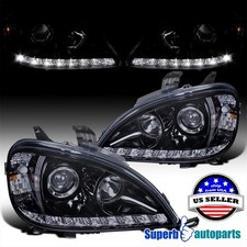 Fits 1998-2001 Benz W163 ML320 ML430 Projector Headlights LED Strip Black Smoke picture