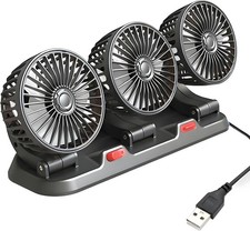 12V Three Head Car Fan Portable Vehicle Cooler Truck 360° Rotatable Auto Cooling picture