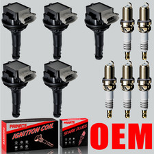 Brand 5X OEM Ignition Coil & Iridium Spark Plugs For Volvo C30 C70 S40 S60 UF517 picture