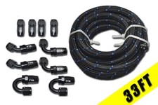 -10AN AN-10 +10 Fittings Steel Nylon Braided Oil Fuel Hose Line 33 Feet E85 NEW picture
