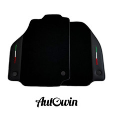 AutoWin Brand Black Floor Mats for Ferrari F8 Tributo (2019-2023) with Leather picture