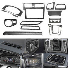 15Pcs Carbon fiber Full Set Fiber Interior Dashboard For VW Golf 7 GTI MK7 14-19 picture