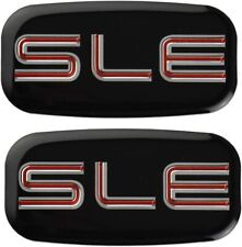 Red Silver SLE Cab Emblems Badge Roof Pillar For 99-07 YUKON Suburban-2pcs picture