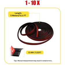 1-10X 10MMx5M T-shape Rubber Seal Trim Prevent Water Leakage Windshield Sunroof picture