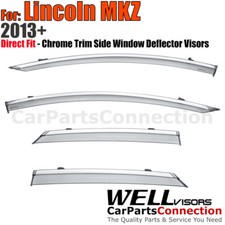 Wellvisors for Lincoln MKZ 13-20 Window Visors Rain Wind Deflectors Chrome Trim picture