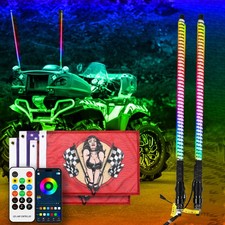 2X 1ft LED Whip Spiral Lights for UTV ATV Polaris Sportsman Touring 570 850 1000 picture