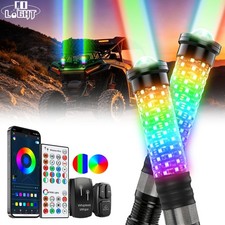 2x 1FT Spiral Laser LED Fat Whip Light Antenna Chasing For Can-am X3 RZR UTV ATV picture