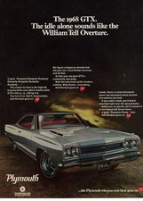 1968 PLYMOUTH GTX WITH 440 OR HEMI  FULL PAGE FULL COLOR ORIGINAL VINTAGE  AD picture