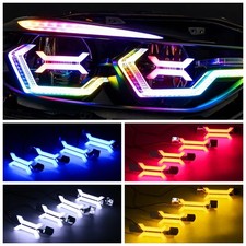 RGB DRL LED Angel Eyes X Concept LED&Halogen Headlight Fit BMW M3 M4 F82 F83 F30 picture