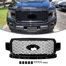 For Ford F-150 F150 2018 2019 2020 Front Upper Grille Grill Assembly Gloss Black picture