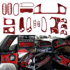 18Pcs Red Carbon Fiber Interior Full Set Trim For Chevrolet Corvette C5 1998-04 picture