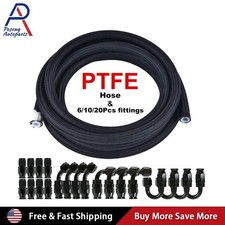 4AN-6AN-8AN-10AN Nylon Braided PTFE Fuel Line 10FT 16FT 20FT Fitting Hose Kit picture