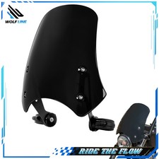 WOLFLINE Windshield & Bracket for Harley Dyna Softail Front Windscreen Deflector picture
