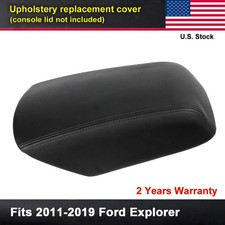 Fits 2011-2019 Ford Explorer Leather Center Console Lid Armrest Cover Black picture