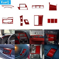 15Pcs Red Carbon Fiber Full Interior Trim Kits For Chevrolet Corvette C4 1990-93 picture