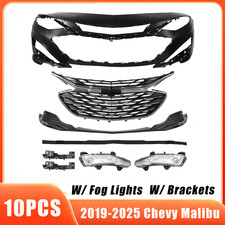 10PCS Complete Bumper Cover Grille Fog Lights Set For 2019-2025 Chevy Malibu picture