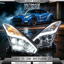 VLAND FULL LED Projector Headlights For 2009-2025 Nissan R35 GTR GT-R Front Lamp picture