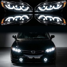 Tri-Projector Headlights For Honda Civic Sedan 8th Gen 2006-2011 LED Front Lamps picture